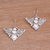 Sterling silver dangle earrings, 'Moth Majesty' - Sterling Silver Fluttering Moth Majesty Dangle Earrings (image 2b) thumbail