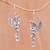 Sterling silver dangle earrings, 'Cendrawasih Aura' - Sterling Silver Flying Cendrawasih Aura Dangle Earrings (image 2) thumbail