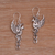 Sterling silver dangle earrings, 'Cendrawasih Aura' - Sterling Silver Flying Cendrawasih Aura Dangle Earrings (image 2b) thumbail