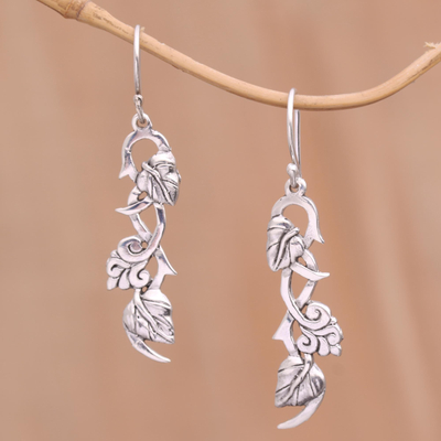Sterling silver dangle earrings, 'Hope Vines' - Sterling Silver Leafy Hope Vine Dangle Earrings