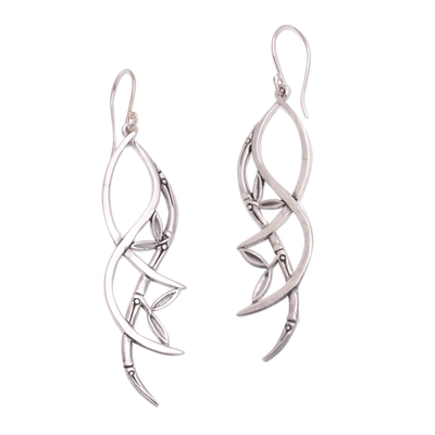 Sterling silver dangle earrings, 'Harmony Branches' - Sterling Silver Tree Harmony Branches Dangle Earrings