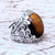 Tiger's eye domed cocktail ring, 'Forest Tiger' - Balinese Sterling Silver and Tiger's Eye Domed Cocktail Ring thumbail