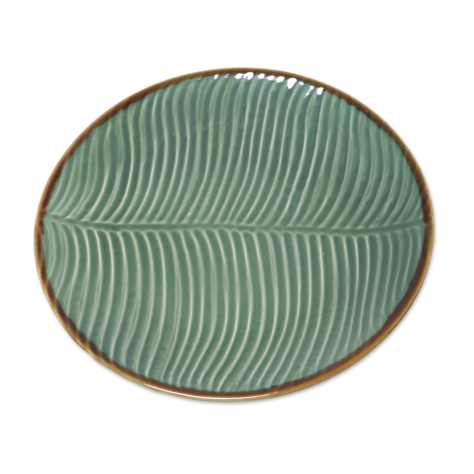 Ceramic Banana Leaf Dinner Plates (Set of 4) from Bali Banana Vibes