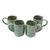 Ceramic mugs, 'Banana Vibes' (set of 4) - Green Wavy Wall Brown Rim Ceramic Mugs from Bali (Set of 4) (image 2a) thumbail