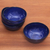 Ceramic bowls, 'Blue Delicious' (set of 4) - Blue Ceramic Soup or Cereal Bowls (Set of 4) from Bali (image 2b) thumbail