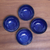 Ceramic dessert bowls, 'Blue Delicious' (set of 4) - Blue Ceramic Dessert Bowls (Set of 4) from Bali (image 2b) thumbail