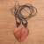 Wood pendant necklaces, 'Shared Heart' (Pair) - Matching Heart Halves Wood Pendant Necklaces (Pair)