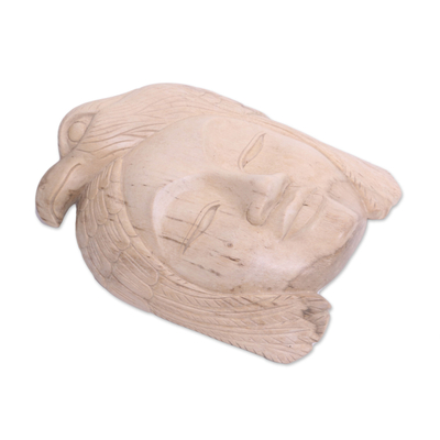 Holzmaske - Maske aus Hibiskusholz einer Adlerfrau aus Bali