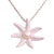 Cultured pearl pendant necklace, 'Galang Starfish in White' - Cultured Pearl Starfish Necklace in White from Bali (image 2a) thumbail
