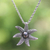 Cultured pearl pendant necklace, 'Galang Starfish in Black' - Cultured Pearl Starfish Necklace in Black from Bali thumbail