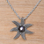 Cultured pearl pendant necklace, 'Galang Starfish in Black' - Cultured Pearl Starfish Necklace in Black from Bali (image 2d) thumbail