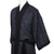 Cotton robe, 'Night Bamboo' - Bamboo Motif Cotton Robe in Grey from Bali