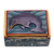 Wood mini jewelry box, 'Lovina Dolphin' - Dolphin-Themed Wood Mini Jewelry Box from Bali