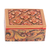 Wood mini Jewellery box, 'Floral Array' - Handcrafted Mini Jewellery Box with Floral Motif