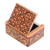 Wood mini Jewellery box, 'Floral Array' - Handcrafted Mini Jewellery Box with Floral Motif