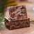 Wood mini jewelry box, 'Gecko Forest' - Gecko-Themed Wood Mini Jewelry Box from Bali