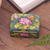 Wood mini jewelry box, 'Lily Pond' - Handcrafted Mini Jewelry Box with Floral Motif thumbail