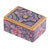 Wood mini jewelry box, 'Floral Delicacy' - Hand Painted Mini Jewelry Box with Floral Motifs