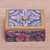 Wood mini jewelry box, 'Floral Delicacy' - Hand Painted Mini Jewelry Box with Floral Motifs (image 2b) thumbail