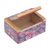 Wood mini jewelry box, 'Floral Delicacy' - Hand Painted Mini Jewelry Box with Floral Motifs (image 2e) thumbail