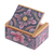 Wood mini jewelry box, 'Floral Delicacy' - Hand Painted Mini Jewelry Box with Floral Motifs (image 2f) thumbail