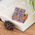 Wood mini Jewellery box, 'Floral Delicacy' - Hand Painted Mini Jewellery Box with Floral Motifs