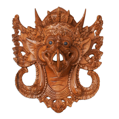 Holzmaske „Garuda, der Adler“ – balinesische handgeschnitzte Holzmaske der Adlergottheit Garuda