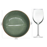 Ceramic serving bowl, 'Banana Vibes' (9 inch) - Handcrafted Green Banana Leaf Ceramic Serving Bowl (9 Inch)