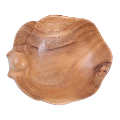 Wood catchall, 'Octopus Trove' - Suar Wood Octopus Catchall from Bali