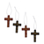 Mahogany wood ornaments, 'Jubilant Cross' (set of 4) - Mahogany Wood Hand Painted Cross Ornaments (Set of 4) (image 2b) thumbail