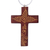 Mahogany wood ornaments, 'Jubilant Cross' (set of 4) - Mahogany Wood Hand Painted Cross Ornaments (Set of 4) (image 2d) thumbail