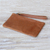 Leather wristlet, 'Cepuk Secret in Brown' - Brown Leather Wristlet with Cepuk Interior with Pocket (image 2c) thumbail