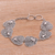 Sterling silver link bracelet, 'Lily Pad Frogs' - Sterling Silver Link Bracelet with Frogs (image 2) thumbail