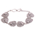 Sterling silver link bracelet, 'Lily Pad Frogs' - Sterling Silver Link Bracelet with Frogs thumbail