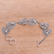 Sterling silver link bracelet, 'Lily Pad Frogs' - Sterling Silver Link Bracelet with Frogs (image 2b) thumbail