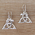 Sterling silver dangle earrings, 'Dragon Knot' - Bali Sterling Silver Celtic Trinity Knot Dragon Earrings (image 2b) thumbail