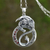Men's garnet pendant necklace, 'Dragon Flare' - Men's Garnet Dragon Necklace from Bali thumbail