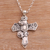 Men's sterling silver pendant necklace, 'Panther Cross' - Men's Sterling Silver Cross Pendant Necklace from Bali (image 2) thumbail