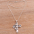 Men's sterling silver pendant necklace, 'Panther Cross' - Men's Sterling Silver Cross Pendant Necklace from Bali (image 2c) thumbail