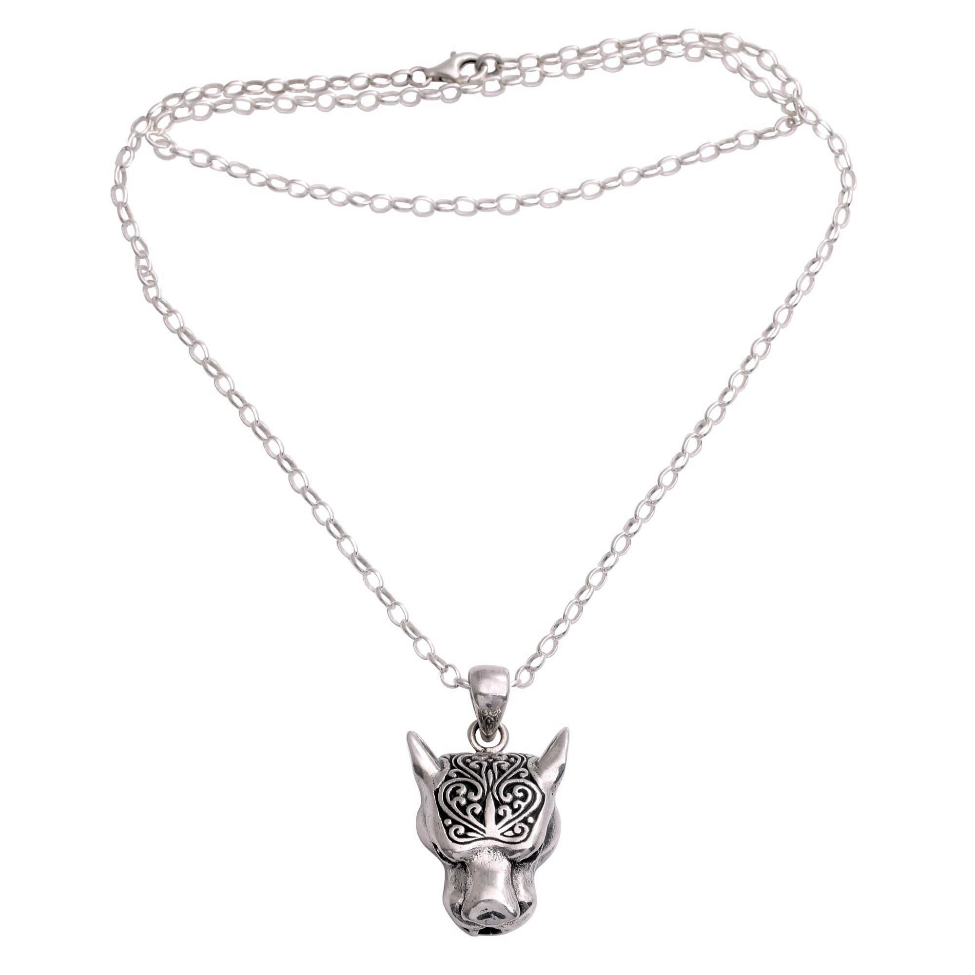 Handmade Sterling Silver Panther Pendant Necklace Magnificent Panther