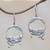 Sterling silver dangle earrings, 'Lounging Panther' - Bali Sterling Silver Lounging Panther Circle Dangle Earrings (image 2) thumbail