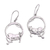 Sterling silver dangle earrings, 'Lounging Panther' - Bali Sterling Silver Lounging Panther Circle Dangle Earrings