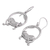 Sterling silver dangle earrings, 'Lounging Panther' - Bali Sterling Silver Lounging Panther Circle Dangle Earrings (image 2d) thumbail