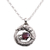 Garnet pendant necklace, 'Dragon's Gem' - Garnet and Sterling Silver Unisex Dragon Pendant Necklace thumbail