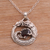 Garnet pendant necklace, 'Dragon's Gem' - Garnet and Sterling Silver Unisex Dragon Pendant Necklace (image 2b) thumbail