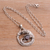 Garnet pendant necklace, 'Dragon's Gem' - Garnet and Sterling Silver Unisex Dragon Pendant Necklace (image 2d) thumbail