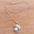 Cultured pearl pendant necklace, 'White Squirrel Orb' - White Cultured Pearl Squirrel Pendant Necklace from Bali (image 2b) thumbail