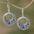 Amethyst dangle earrings, 'Violet Swirls' - Amethyst and Sterling Silver Dangle Earrings from Indonesia (image 2) thumbail