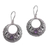 Amethyst dangle earrings, 'Violet Swirls' - Amethyst and Sterling Silver Dangle Earrings from Indonesia thumbail