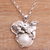 Cultured pearl pendant necklace, 'White Panther Moonlight' - Panther-Themed White Cultured Pearl Necklace from Bali (image 2b) thumbail